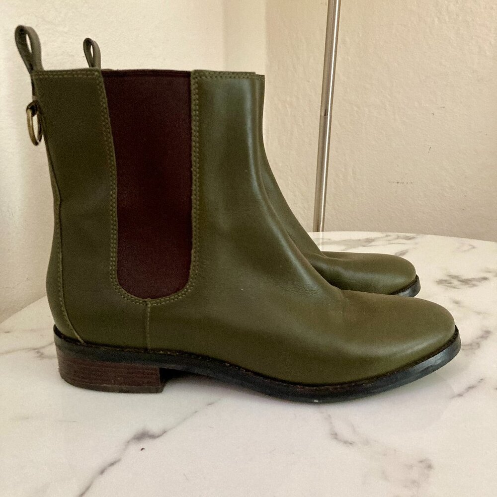 Cole Haan x Nike Air Green Leather Chelsea Rain Boots Size 9.5